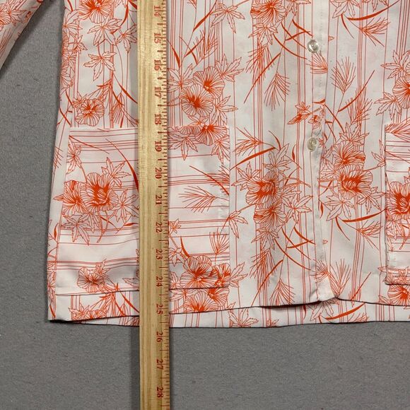 Vintage‎ 70s Koret Of California Women Medium Floral Blouse Union Made Orange - Picture 4 of 11